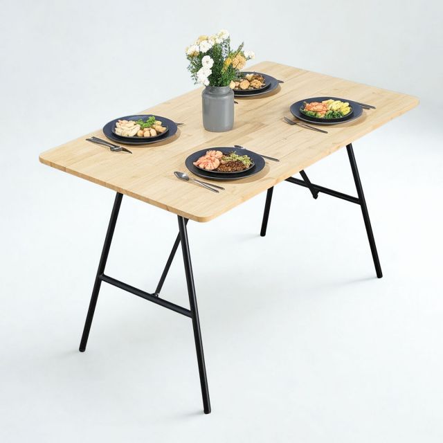 Bàn ăn Argon 120x70cm gỗ cao su BA68261