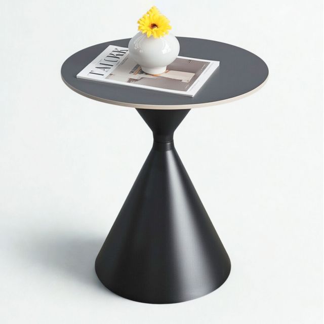 Bàn bên sofa tròn 50cm mặt đá chân sắt SST050 Bàn bên sofa tròn 50cm mặt đá chân sắt SST050