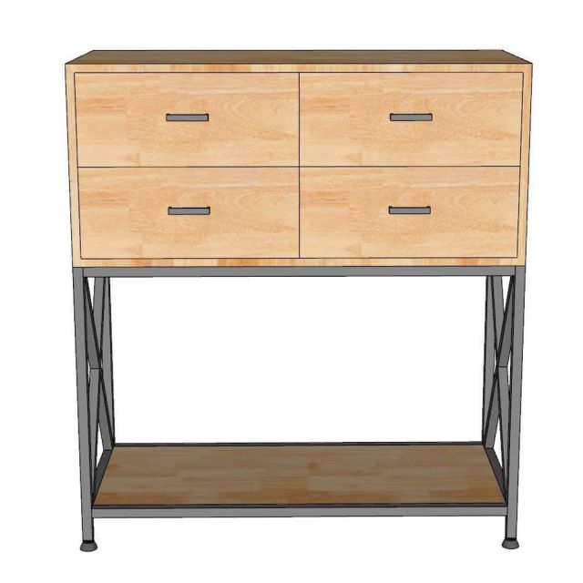 Bàn console 4 ngăn tủ 90x40x100cm gỗ cao su CST109