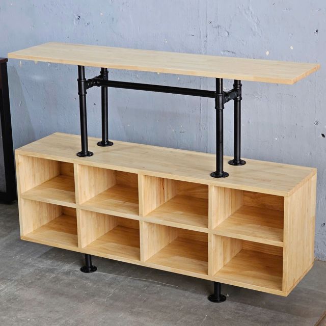 Bàn console ống nước 120x30x90cm gỗ cao su CST110