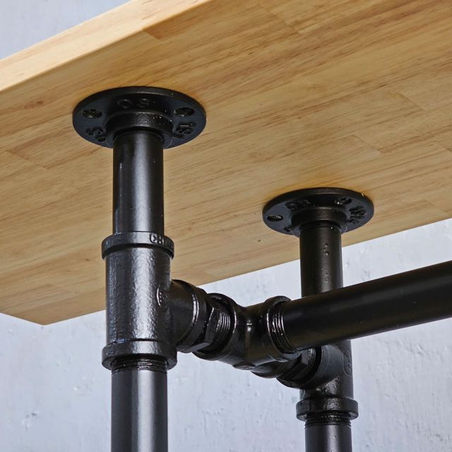 Bàn console ống nước 120x30x90cm gỗ cao su CST110
