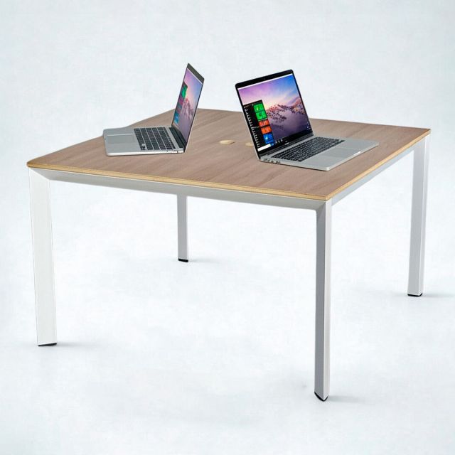Bàn cụm 2 chỗ ngồi 120x120cm gỗ plywood hệ Trian HBTA025 Bàn cụm 2 chỗ ngồi 120x120cm gỗ plywood hệ Trian HBTA025