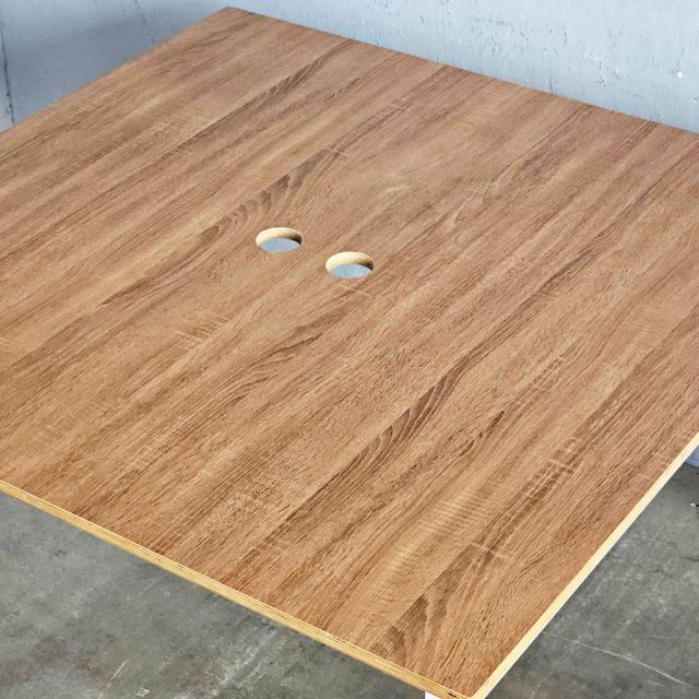 Bàn cụm 2 chỗ ngồi 120x120cm gỗ plywood hệ Trian HBTA025