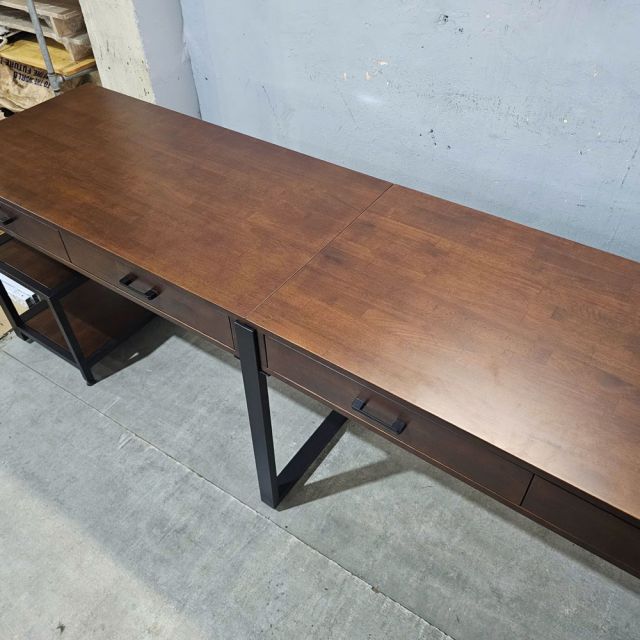 Bàn cụm 2 người 240x60cm gỗ cao su HBRT115