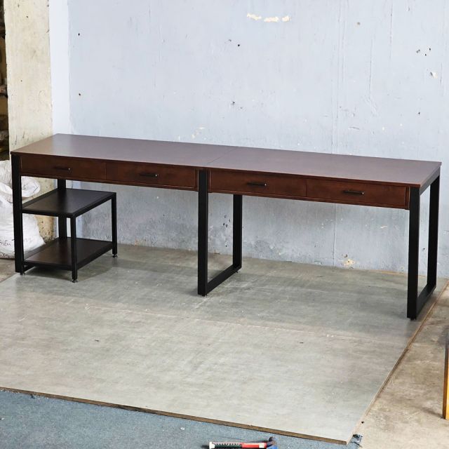 Bàn cụm 2 người 240x60cm gỗ cao su HBRT115