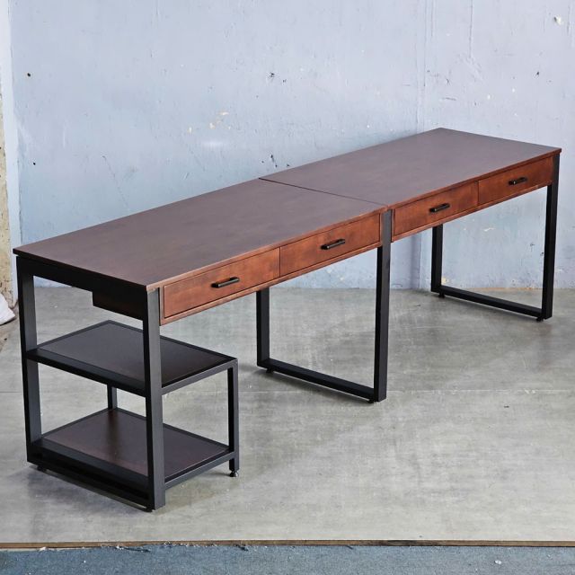 Bàn cụm 2 người 240x60cm gỗ cao su HBRT115