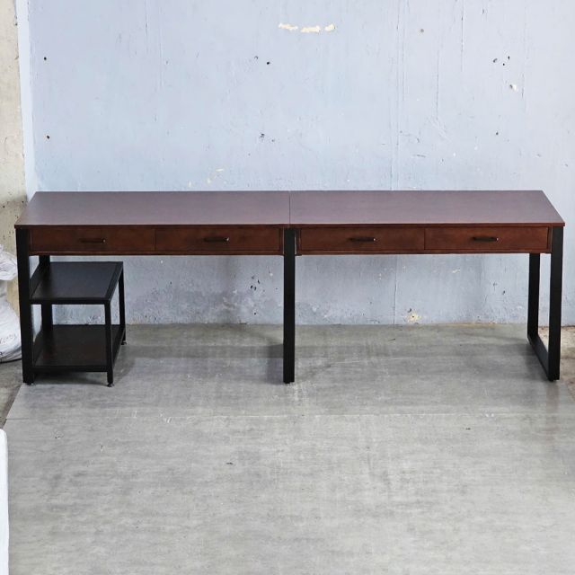 Bàn cụm 2 người 240x60cm gỗ cao su HBRT115