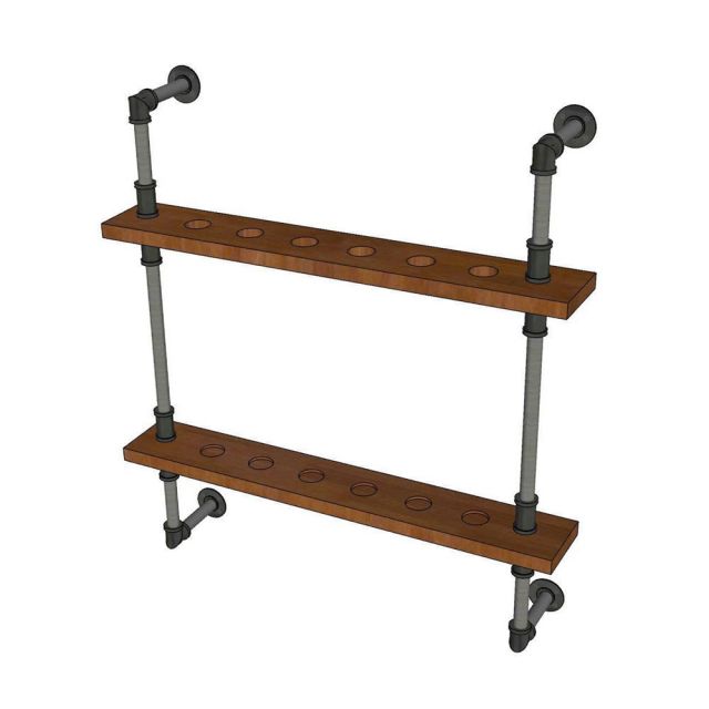Giá để cơ bi-a ống nước 80x12x90cm gỗ tràm GDBD002