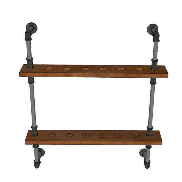 Giá để cơ bi-a ống nước 80x12x90cm gỗ tràm GDBD002