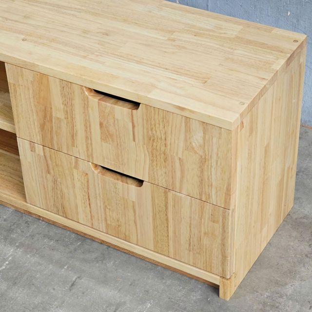 Kệ TV phòng khách 150x30x40cm gỗ cao su KTV68123