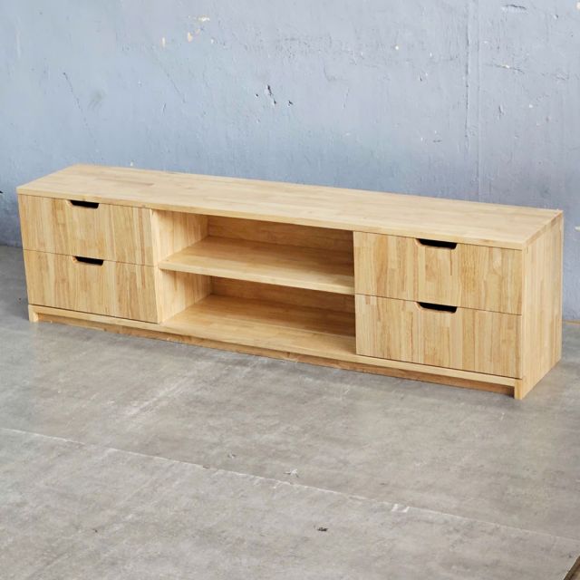 Kệ TV phòng khách 150x30x40cm gỗ cao su KTV68123