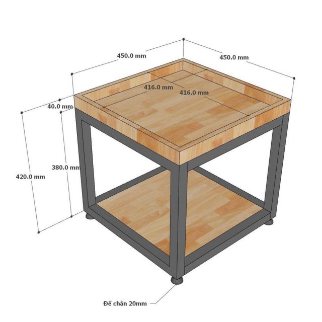 Kệ để máy giặt mini 45x45x44cm gỗ cao su KMG68024
