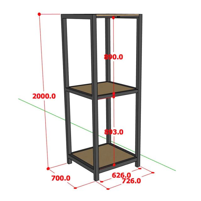 Kệ máy giặt 2 tầng 73x70x200cm gỗ plywood KMG68023