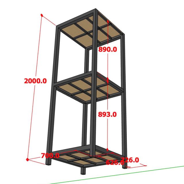 Kệ máy giặt 2 tầng 73x70x200cm gỗ plywood KMG68023