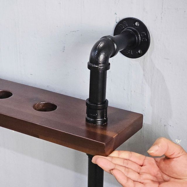 Giá để cơ bi-a ống nước 80x12x90cm gỗ tràm GDBD002