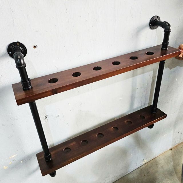 Giá để cơ bi-a ống nước 80x12x90cm gỗ tràm GDBD002