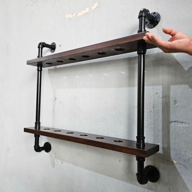 Giá để cơ bi-a ống nước 80x12x90cm gỗ tràm GDBD002
