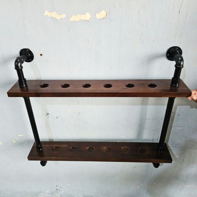 Giá để cơ bi-a ống nước 80x12x90cm gỗ tràm GDBD002