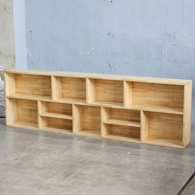 Kệ sách treo tường 200x20x61cm gỗ cao su KS68336