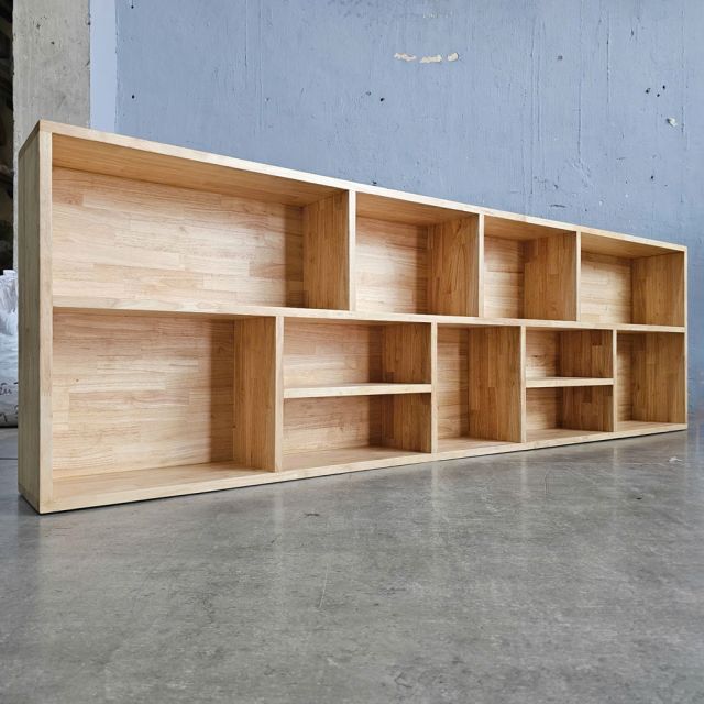 Kệ sách treo tường 200x20x61cm gỗ cao su KS68336