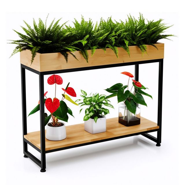 Kệ để cây trang trí 80x30x60cm gỗ cao su KTT68035 Kệ để cây trang trí 80x30x60cm gỗ cao su KTT68035