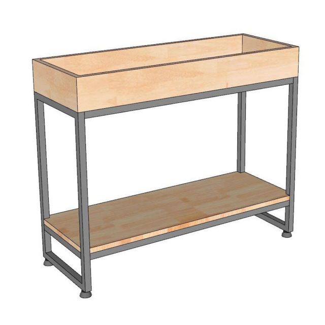 Kệ để cây trang trí 80x30x60cm gỗ cao su KTT68035