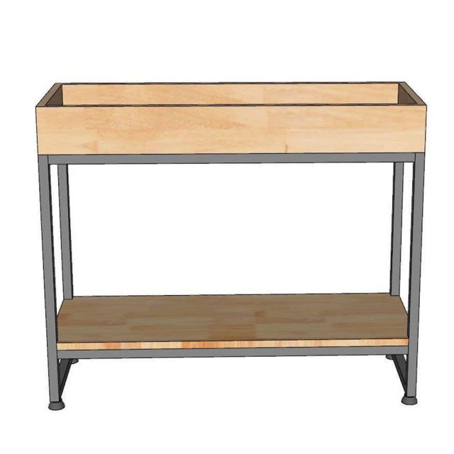 Kệ để cây trang trí 80x30x60cm gỗ cao su KTT68035