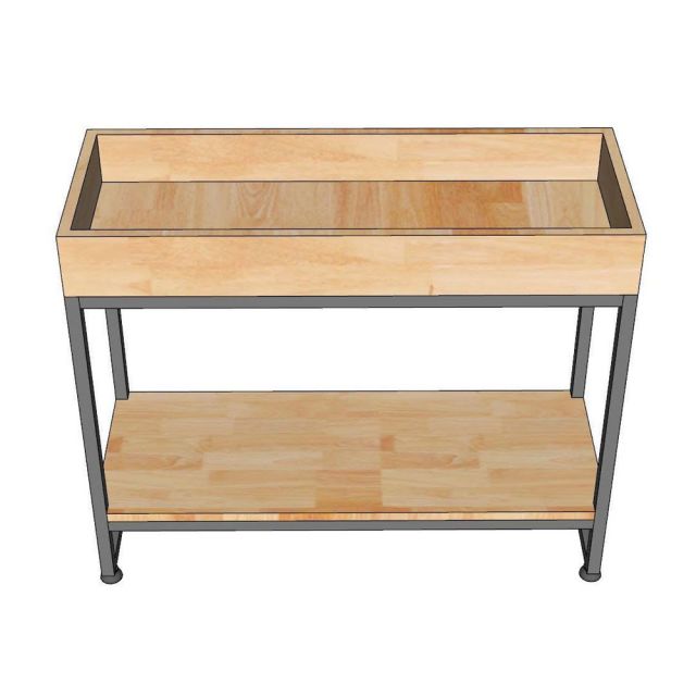 Kệ để cây trang trí 80x30x60cm gỗ cao su KTT68035