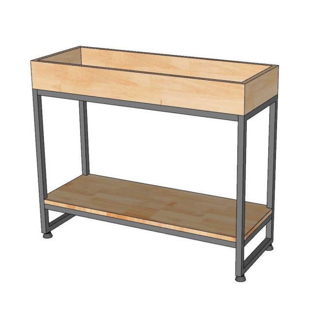 Kệ để cây trang trí 80x30x60cm gỗ cao su KTT68035