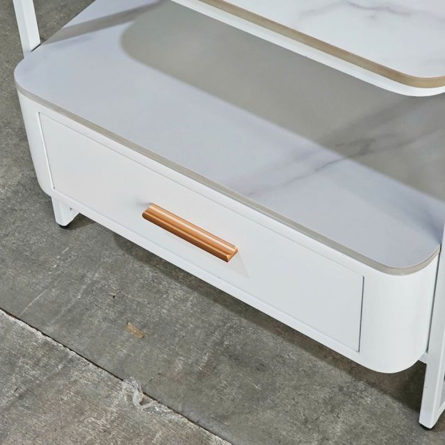 Bàn bên sofa 55x55cm mặt đá chân sắt SST036