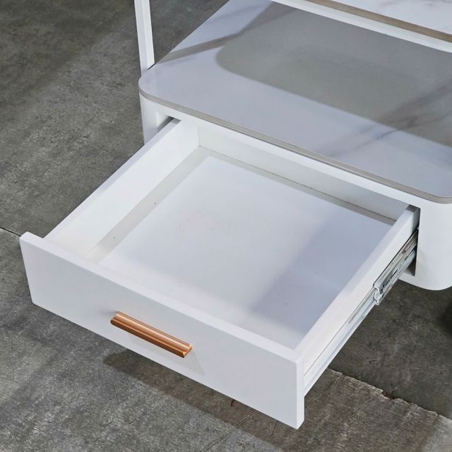 Bàn bên sofa 55x55cm mặt đá chân sắt SST036