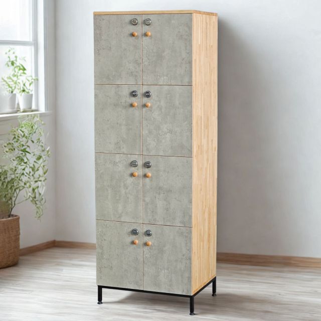 Tủ Locker 8 ngăn ren số 60x45x170cm gỗ cao su THSL010 Tủ Locker 8 ngăn ren số 60x45x170cm gỗ cao su THSL010