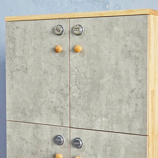 Tủ Locker 8 ngăn ren số 60x45x170cm gỗ cao su THSL010