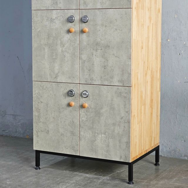 Tủ Locker 8 ngăn ren số 60x45x170cm gỗ cao su THSL010