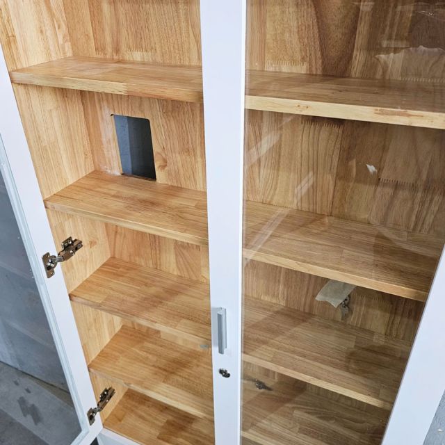 Tủ sách cửa kính 82x18x173cm gỗ cao su KS68337