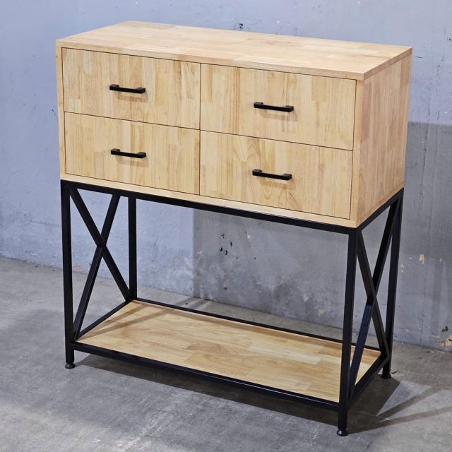 Bàn console 4 ngăn tủ 90x40x100cm gỗ cao su CST109
