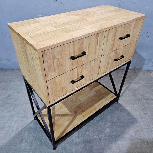 Bàn console 4 ngăn tủ 90x40x100cm gỗ cao su CST109