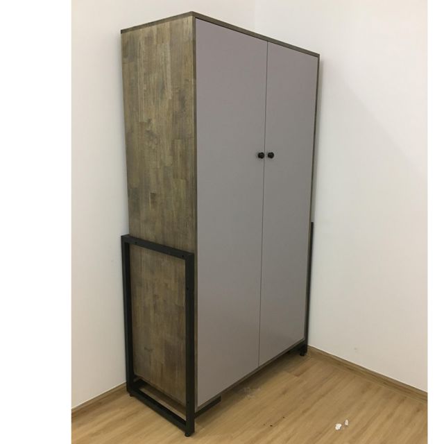 TQA68011 - Tủ quần áo Ferro gỗ cao su PU nâu ( 106x55x190cm)