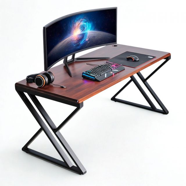 Bàn Gaming chữ X 160x80cm gỗ tràm GD68107