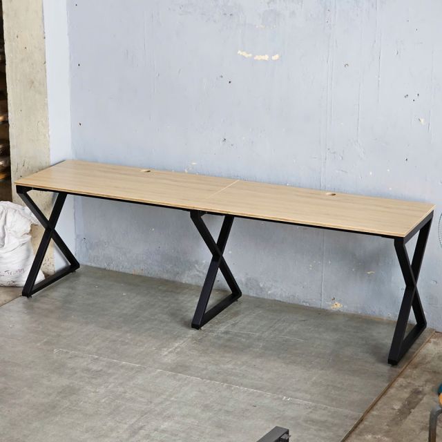 Bàn cụm 2 240x60cm gỗ Plywood phủ melamin chân Xconcept HBXC037