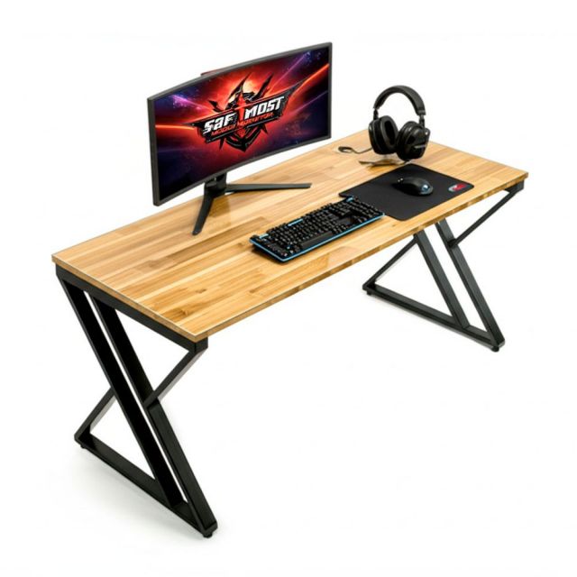 Bàn làm việc 160x70cm gỗ tràm chân chữ X GD68109 Bàn làm việc 160x70cm gỗ tràm chân chữ X GD68109