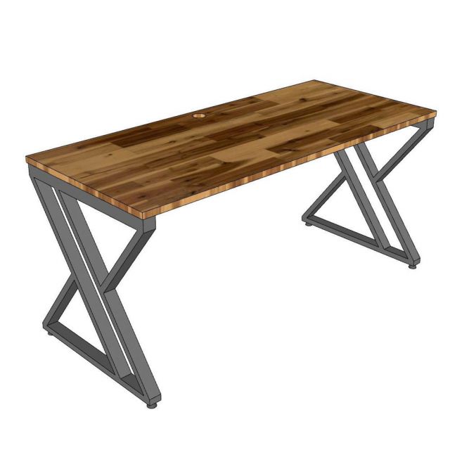 Bàn làm việc 160x70cm gỗ tràm chân chữ X GD68109