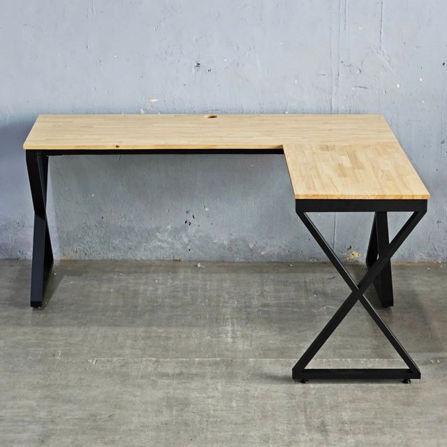 Bàn góc chữ L 160x140cm gỗ cao su hệ XConcept HBXC053