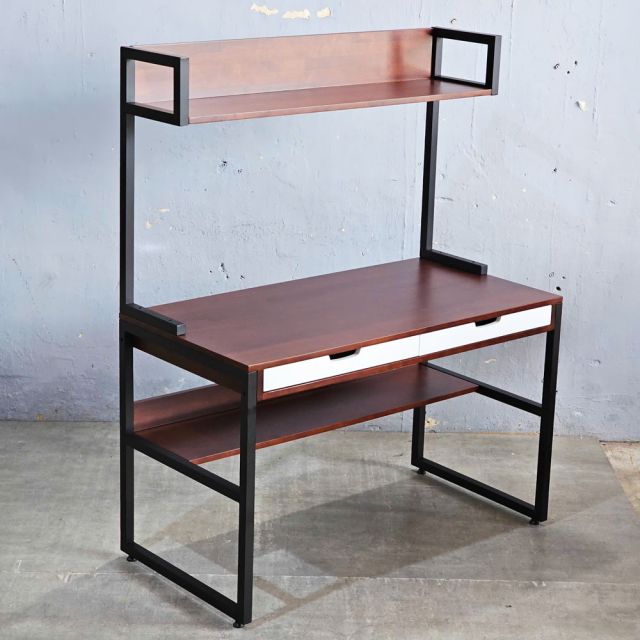 Bàn liền kệ sách có ngăn kéo 120x60x150cm gỗ cao su FD68076