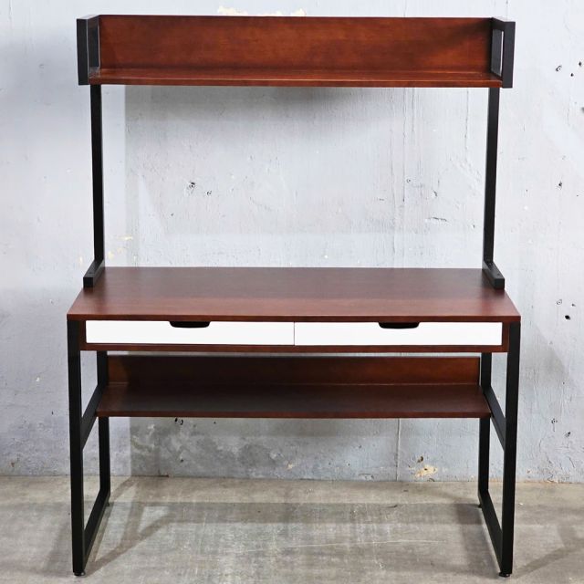 Bàn liền kệ sách có ngăn kéo 120x60x150cm gỗ cao su FD68076