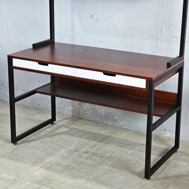 Bàn liền kệ sách có ngăn kéo 120x60x150cm gỗ cao su FD68076