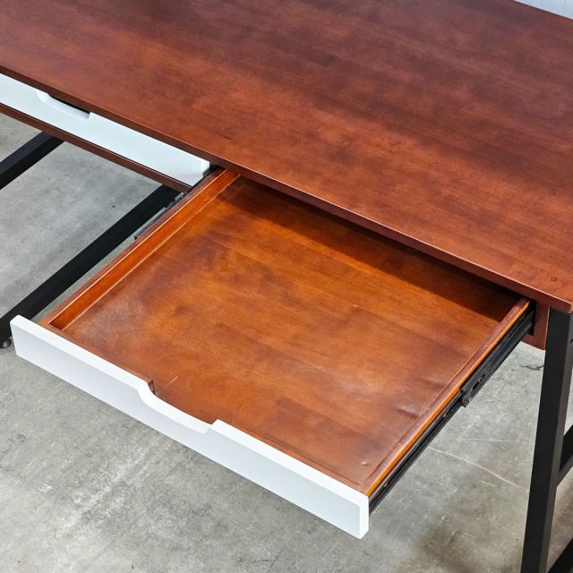 Bàn liền kệ sách có ngăn kéo 120x60x150cm gỗ cao su FD68076