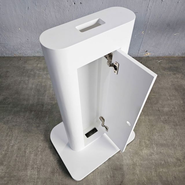 Trụ để biển quảng cáo gỗ cao su TGQC001