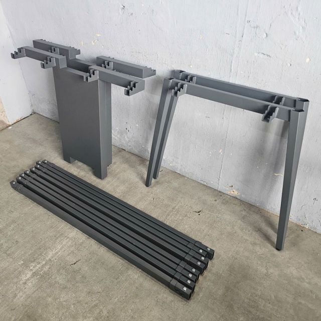 Chân sắt lắp ráp cho bàn họp 486x120cm sơn tĩnh điện CHDG019
