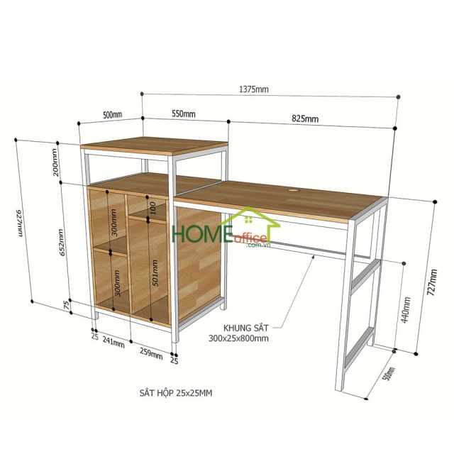 Kệ CPU và máy in 55x50x93cm gỗ cao su KCPU68025
